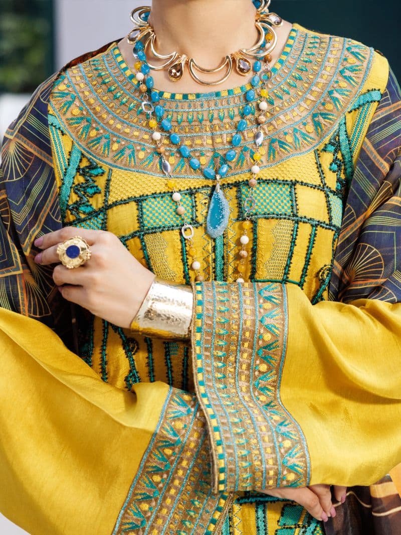Yellow Raw Silk Formal 3Pc Stitched thumbnail