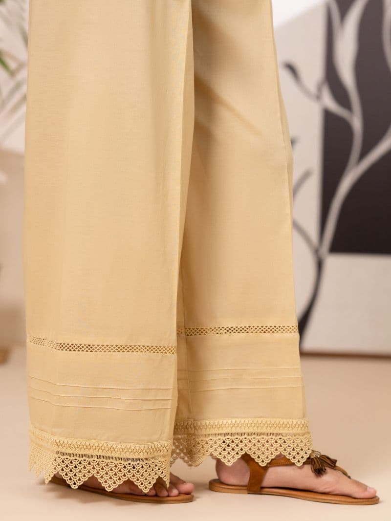 Off White Cotton Trousers thumbnail