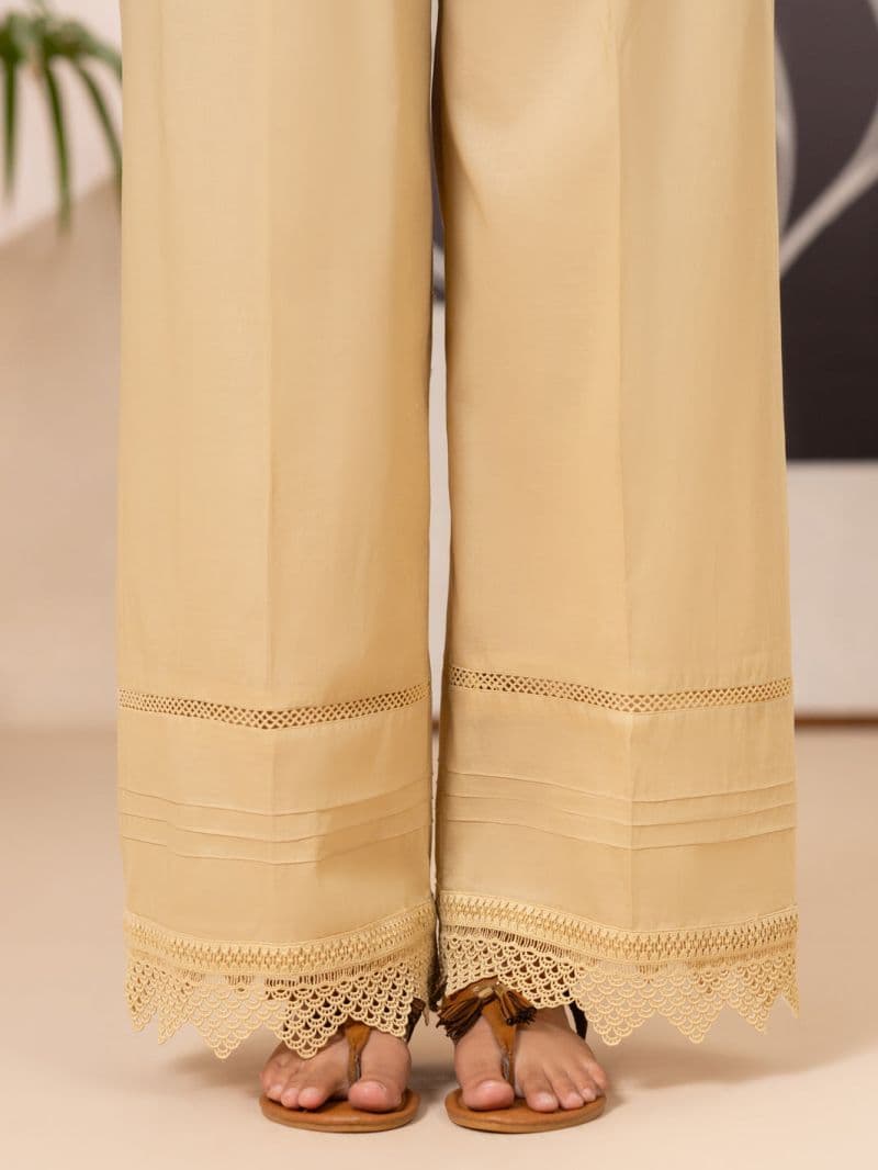Off White Cotton Trousers thumbnail