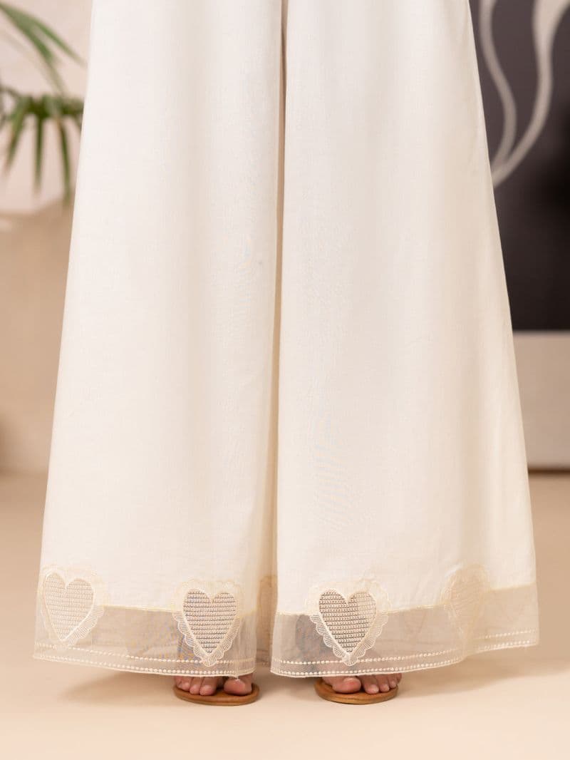 Off White Cotton Lawn Trouser thumbnail