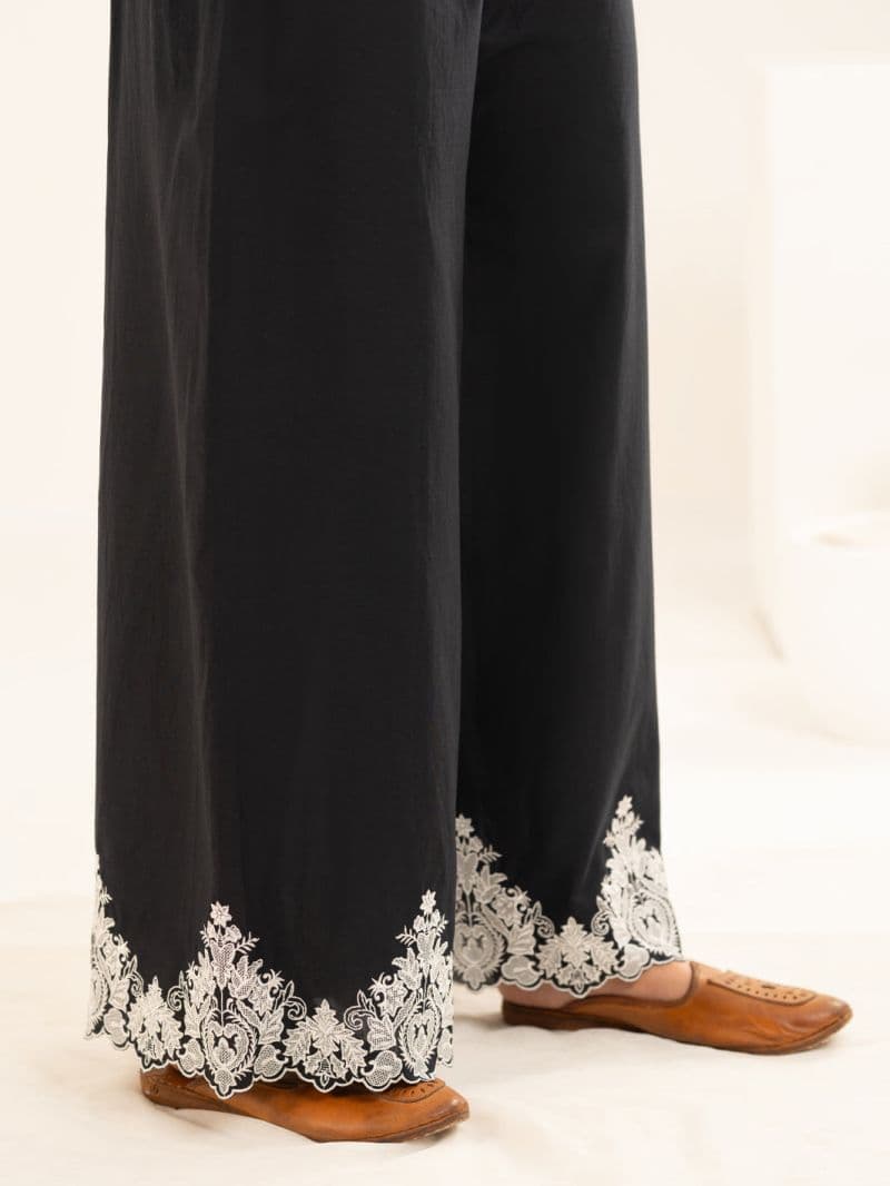 Black Cambric Casual Trousers thumbnail