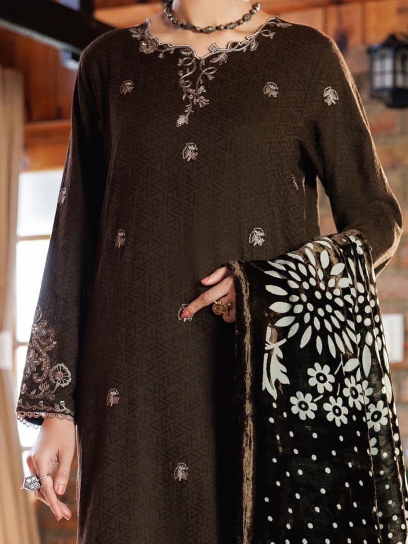 Mehndi Self Jacquard 3Pc Unstitched thumbnail