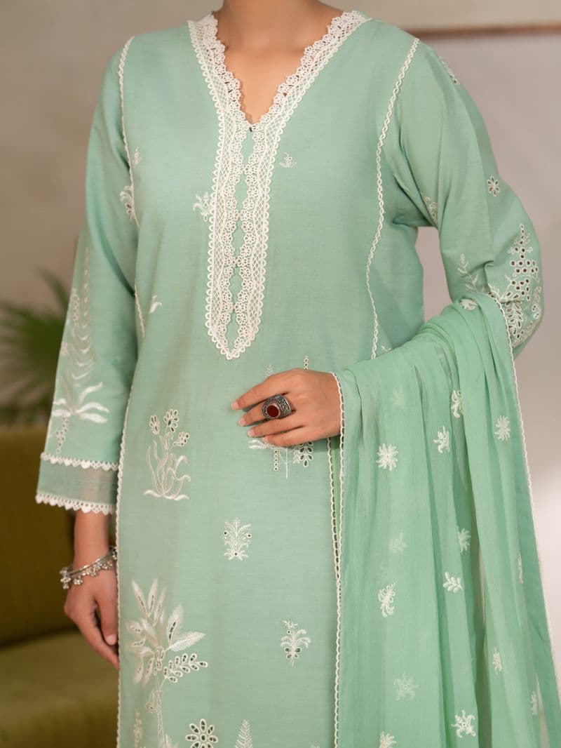 Pistachio Green Lawn Unstitched 3Pc