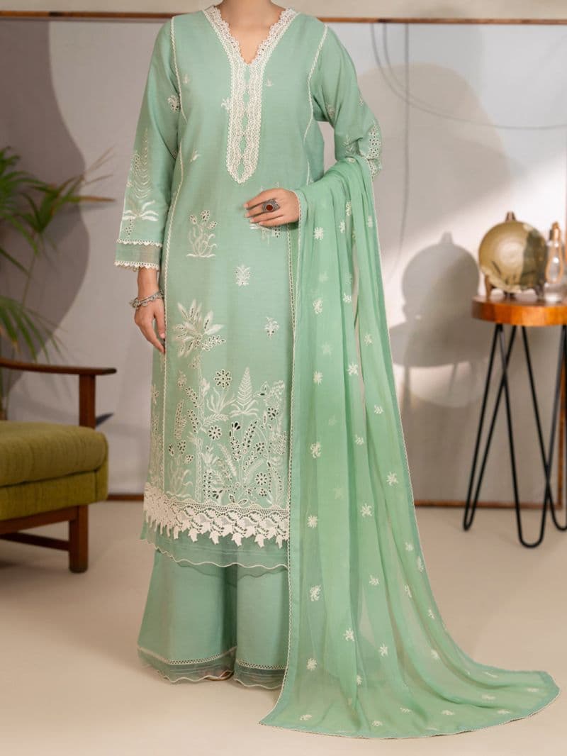 Pistachio Green Lawn Unstitched 3Pc