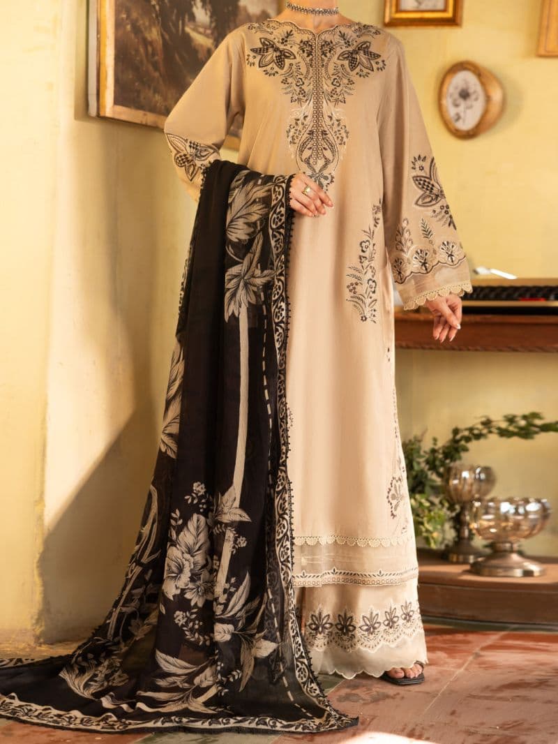 Beige Dyed Lawn Unstitched 3Pc thumbnail