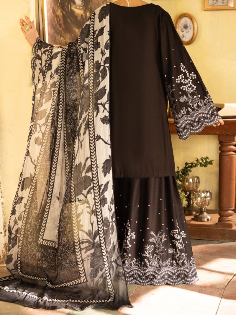 Black Cotton Lawn Unstitched 3PC thumbnail