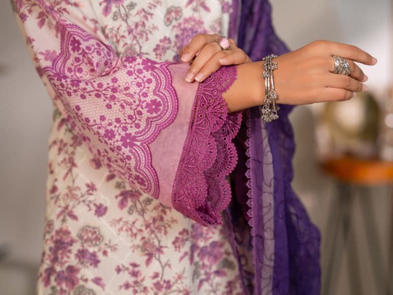 Purple Silk Lawn Unstitched 3PC thumbnail