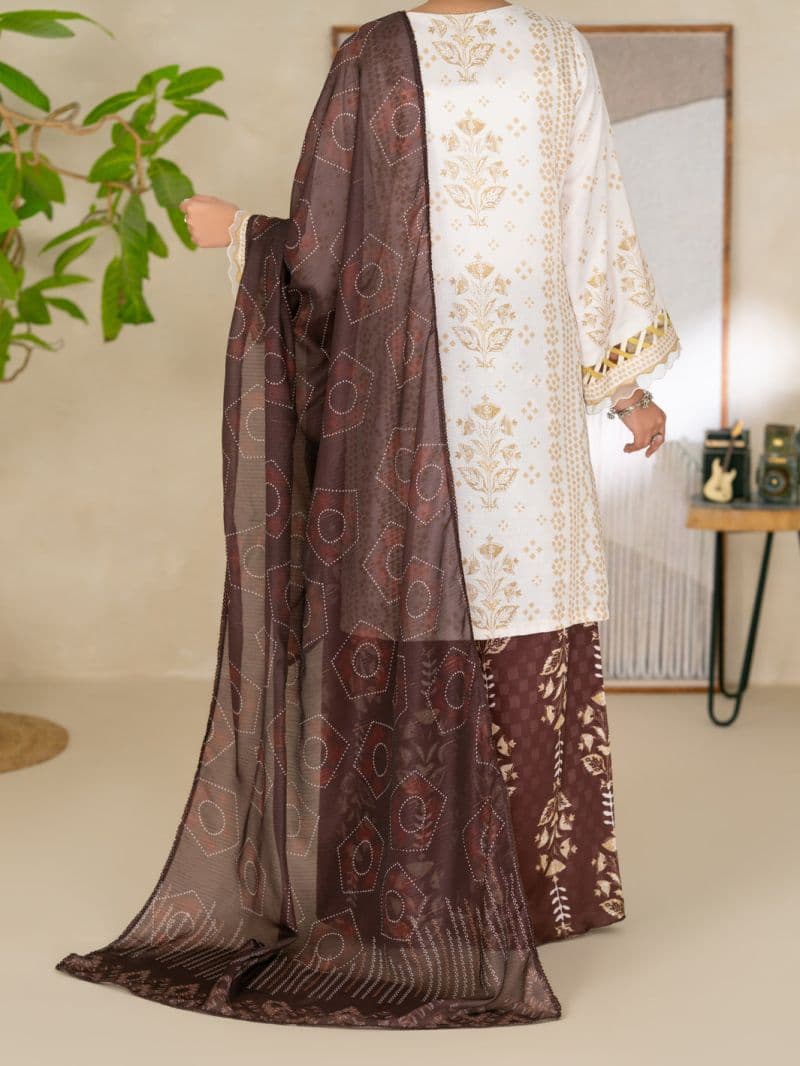 White Swiss Jacquard 3Pc Unstitched