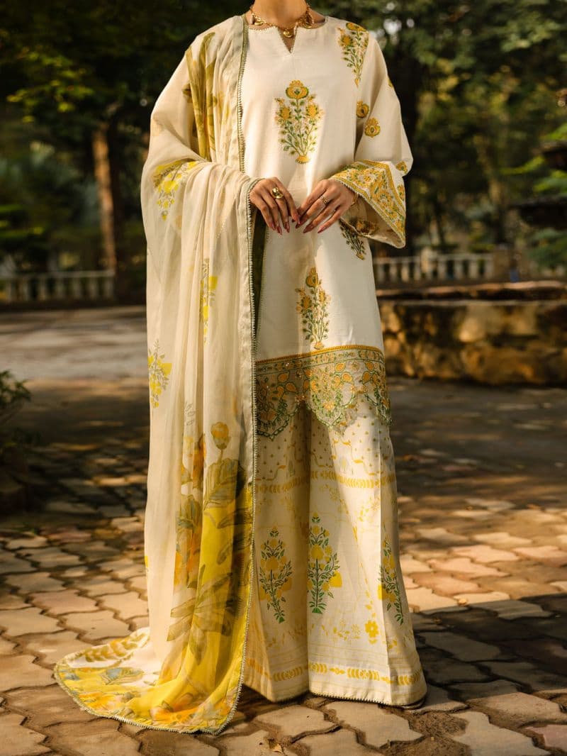 Off White Lawn 3Pc Unstitched thumbnail