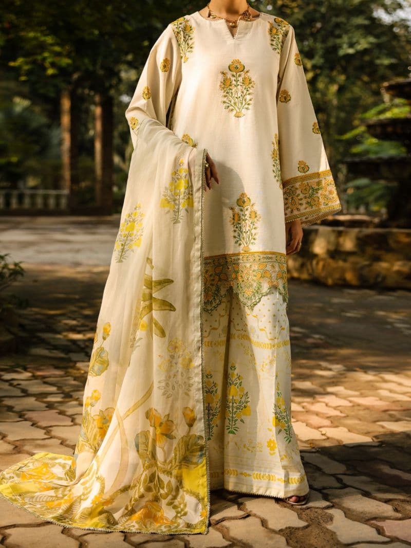 Off White Lawn 3Pc Unstitched thumbnail