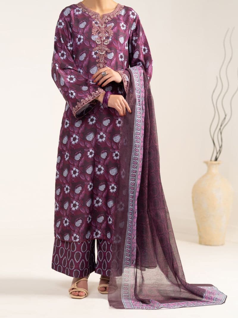 Maroon Silk 3Pc Unstitched thumbnail