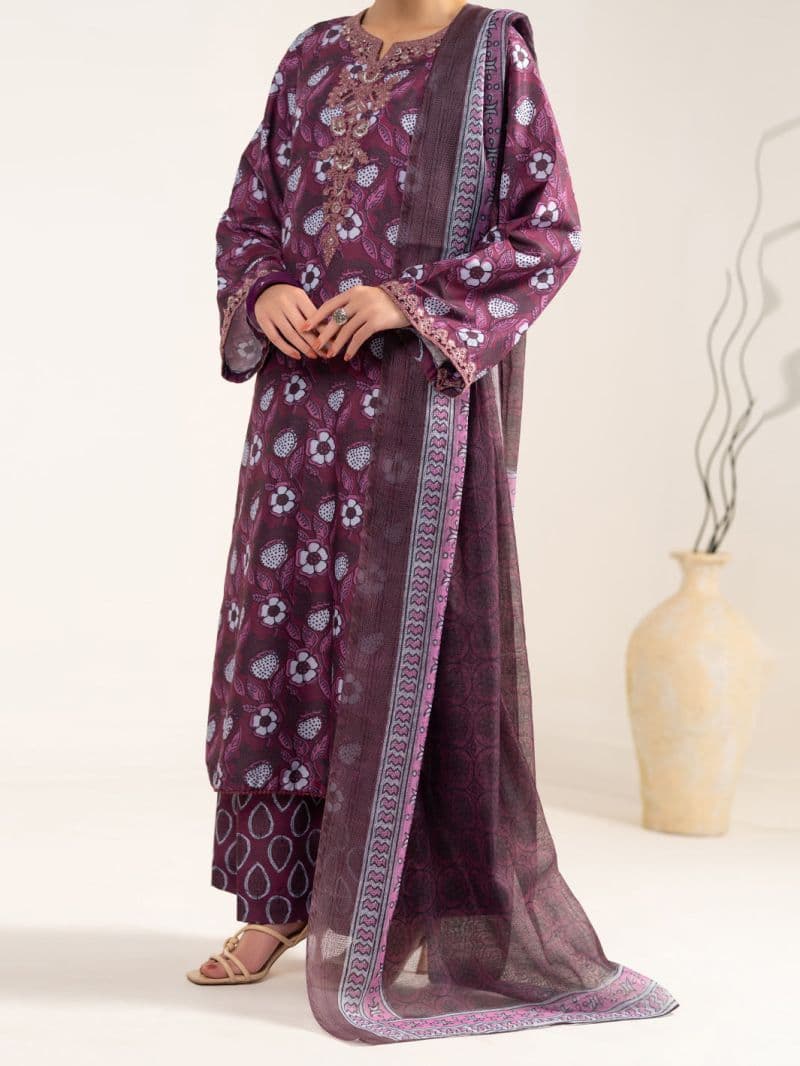 Maroon Silk 3Pc Unstitched thumbnail