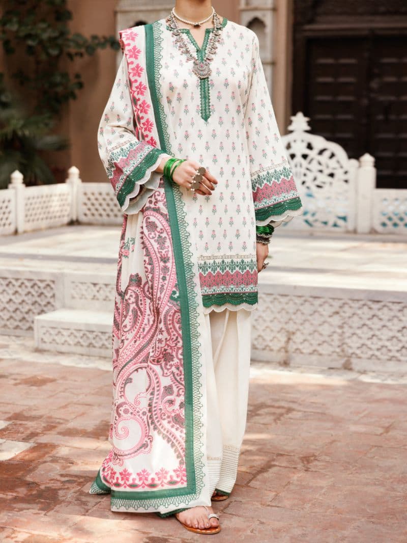 Ivory Viscose Jacquard 3Pc Unstitched thumbnail