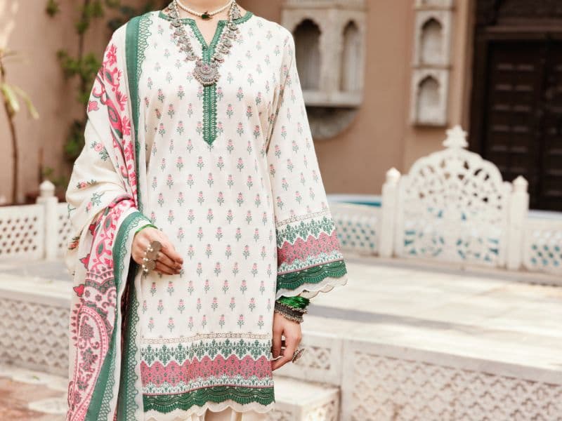 Ivory Viscose Jacquard 3Pc Unstitched thumbnail