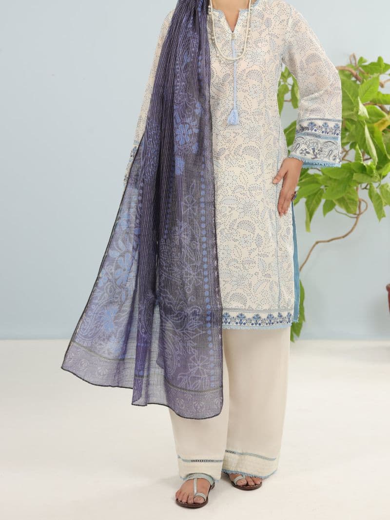 Off White Lawn 3Pc Unstitched thumbnail