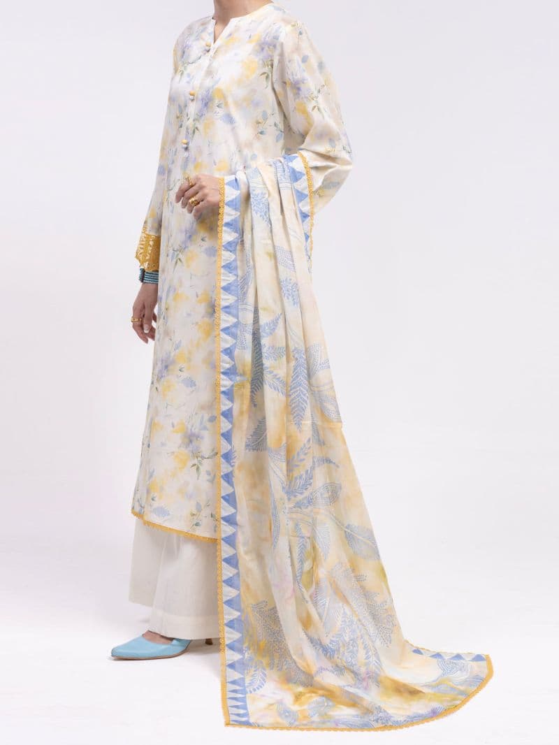 Off White Lawn 2Pc Unstitched