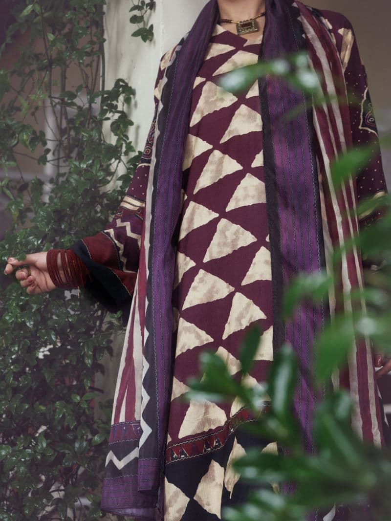 Plum Khaddar 2Pc Unstitched thumbnail