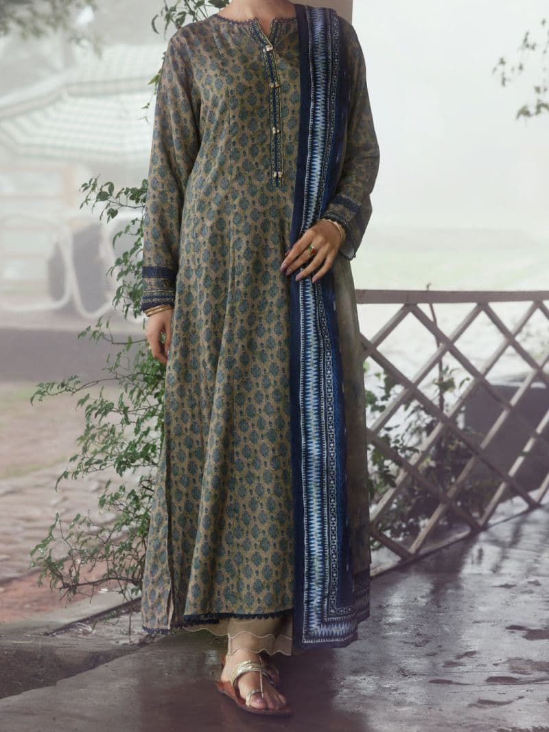 Sage Green Khaddar 2Pc Unstitched thumbnail