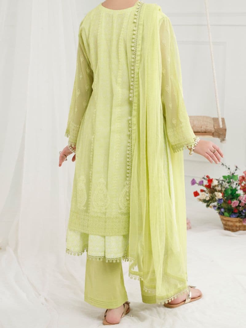 Lime Green Poly Net 3Pc Stitched