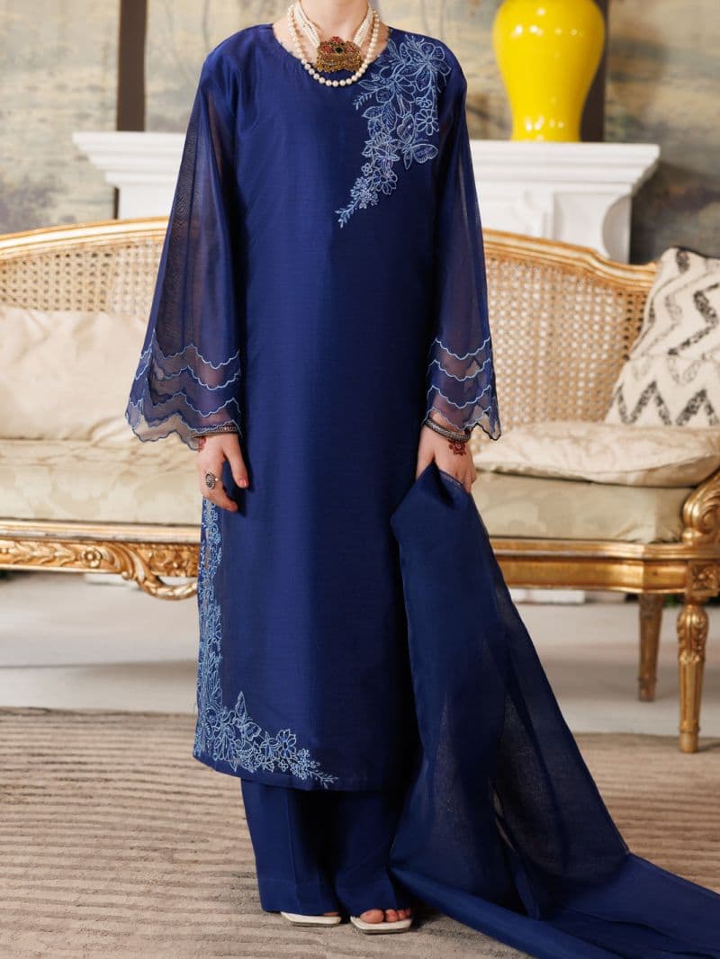 Blue Formal 3Pc Stitched