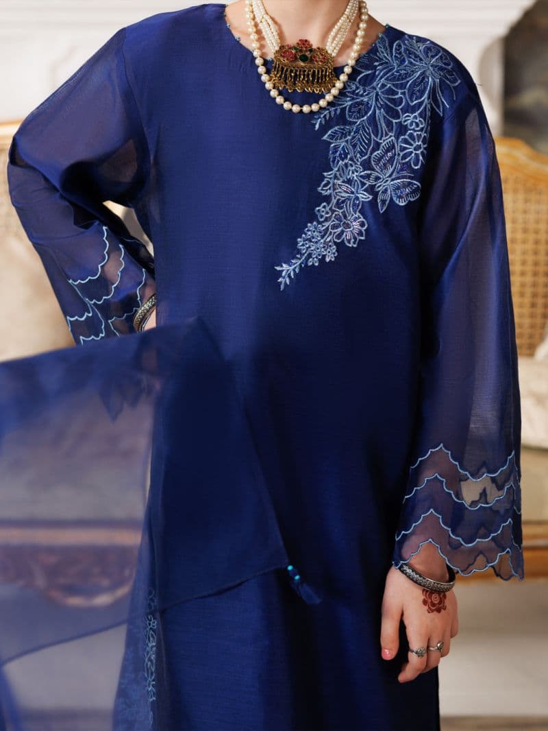 Blue Formal 3Pc Stitched