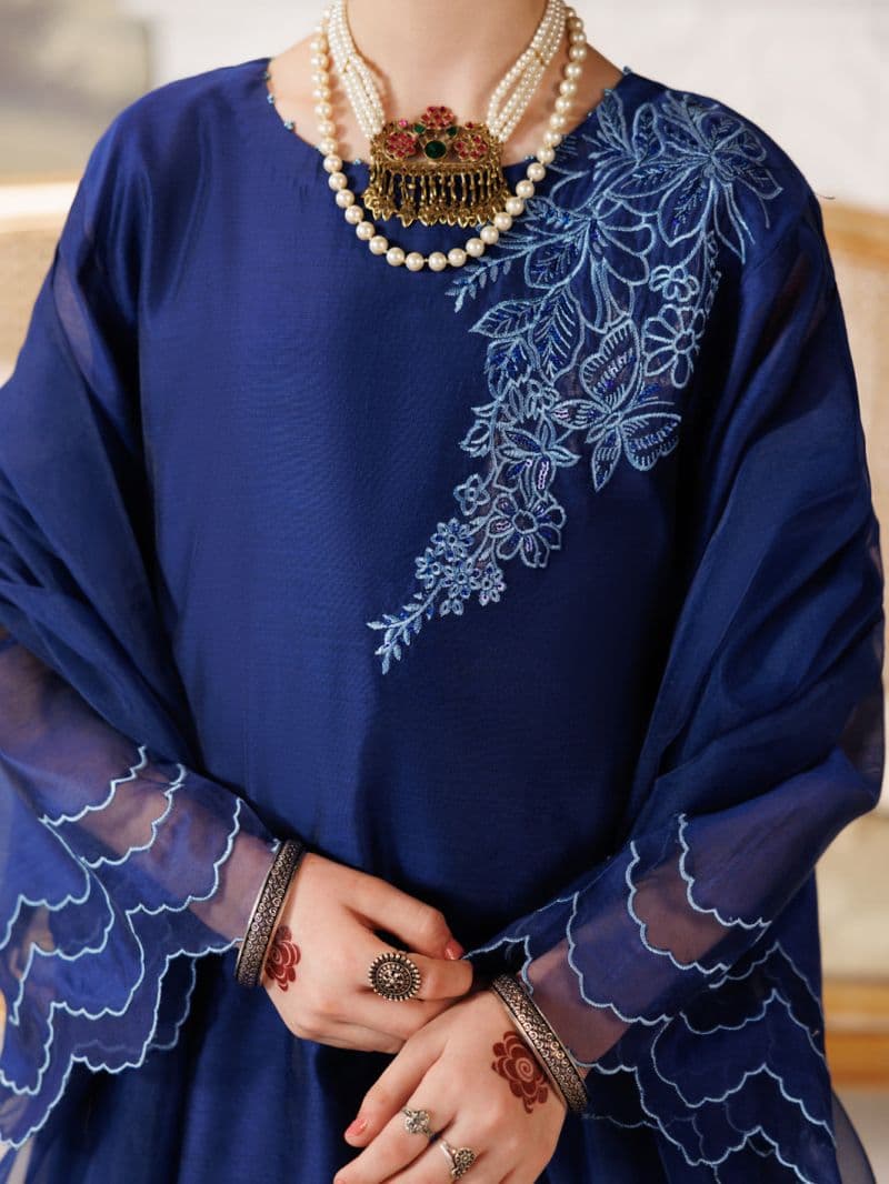 Blue Formal 3Pc Stitched