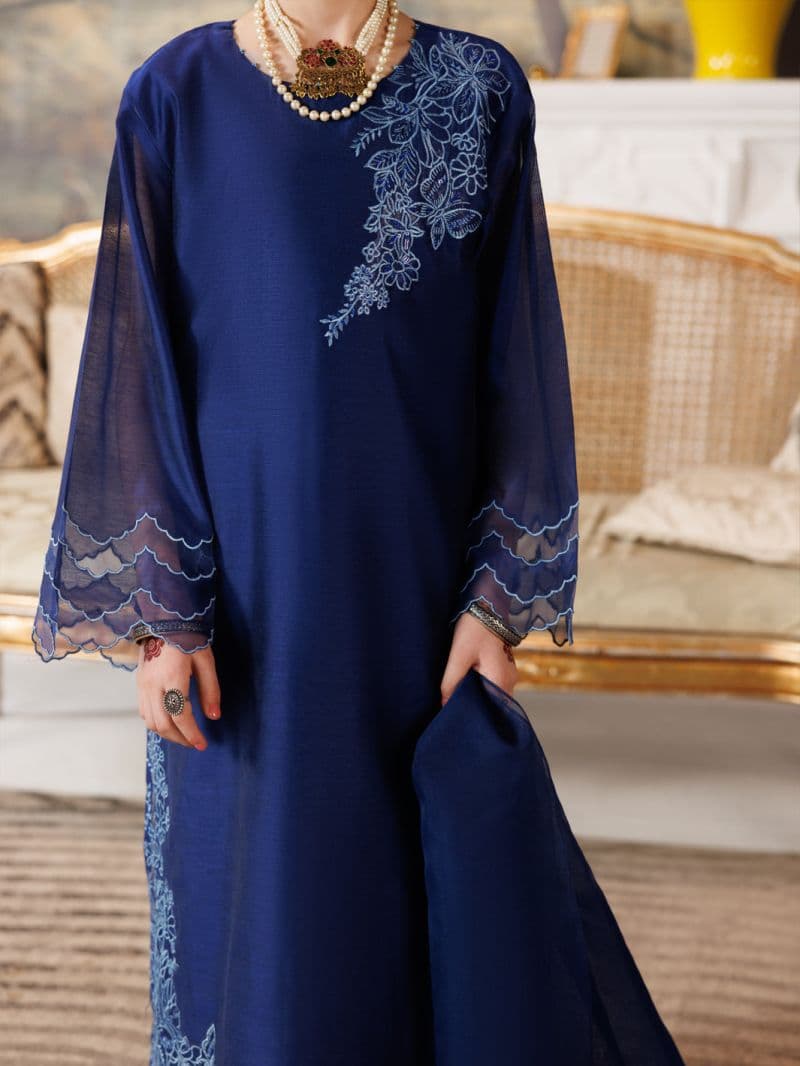 Blue Formal 3Pc Stitched