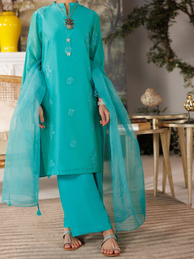 Sea Green Modal 3 Piece Stitched thumbnail