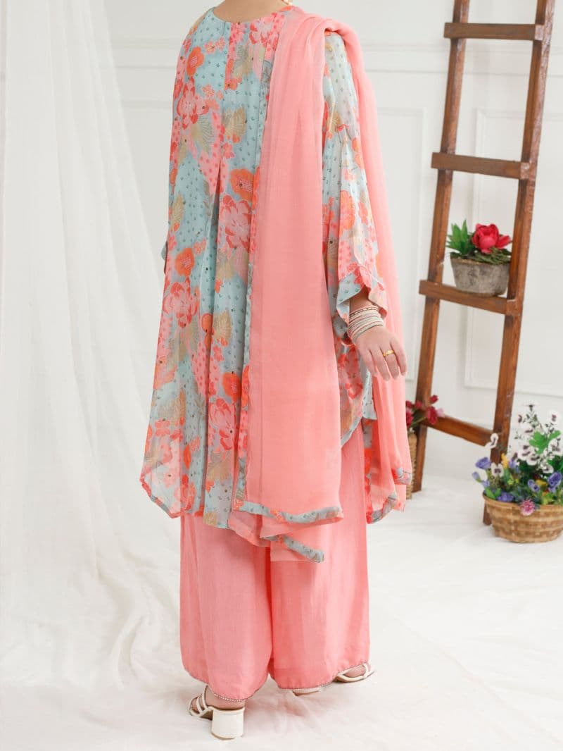 Light Pink Georgette 3 Piece Stitched thumbnail