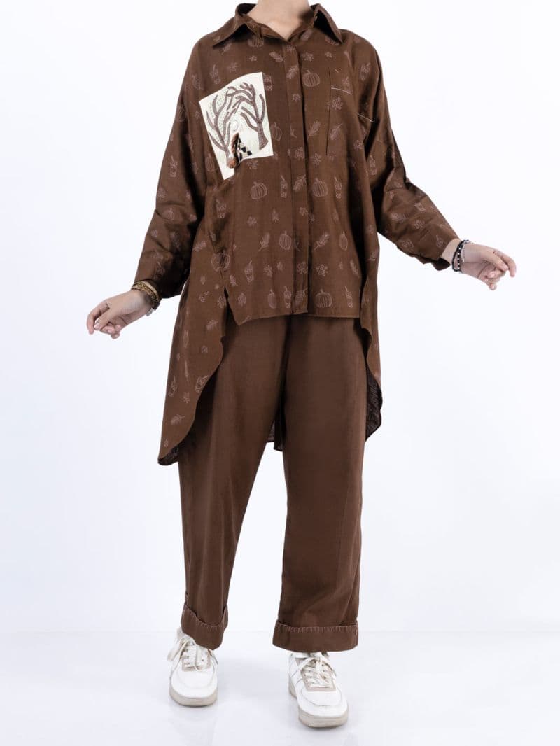 Dark Brown Cambric Kurti thumbnail