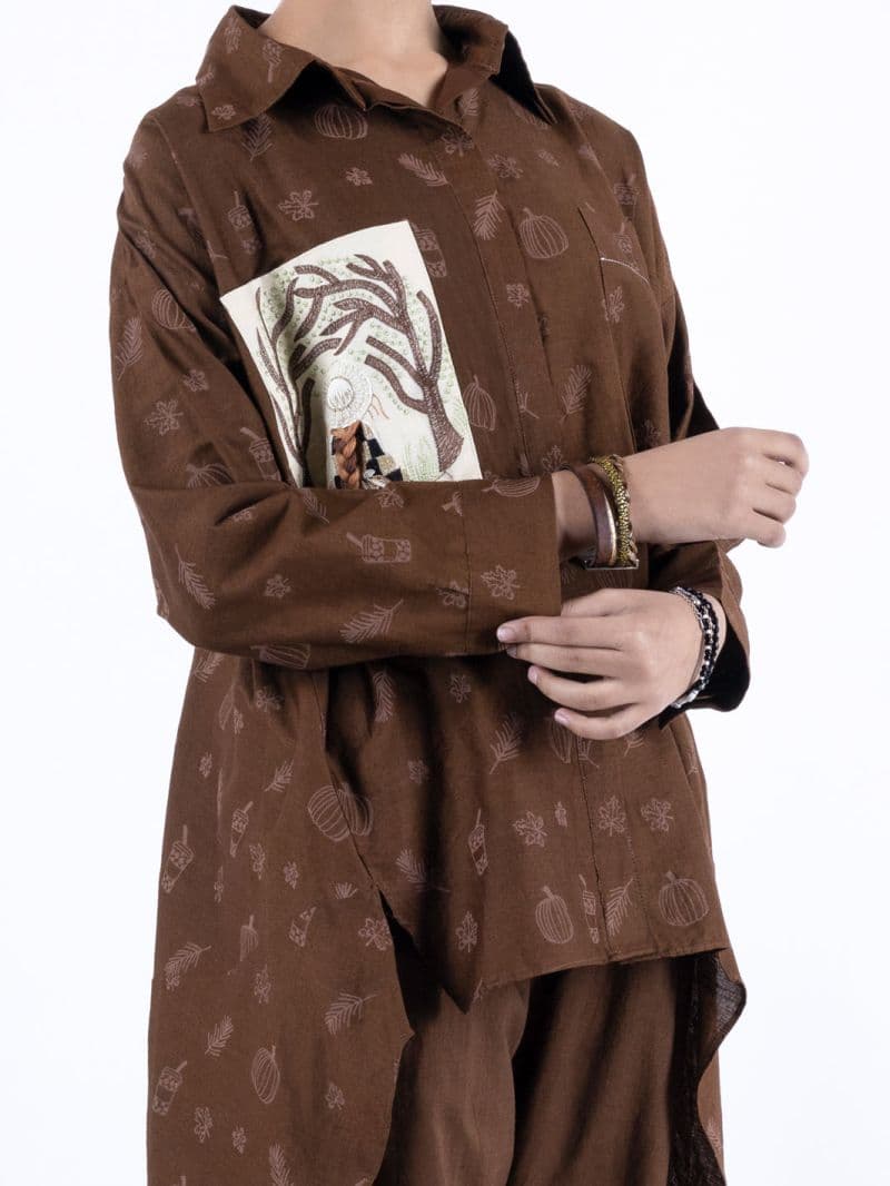 Dark Brown Cambric Kurti thumbnail