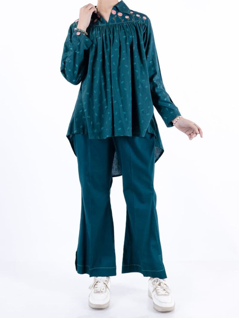 Dark Green Cambric Kurti thumbnail