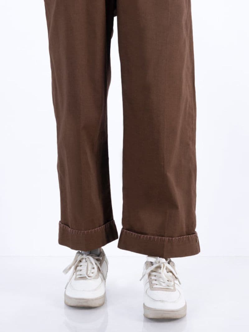 Dark Brown Cambric Girl Trousers thumbnail