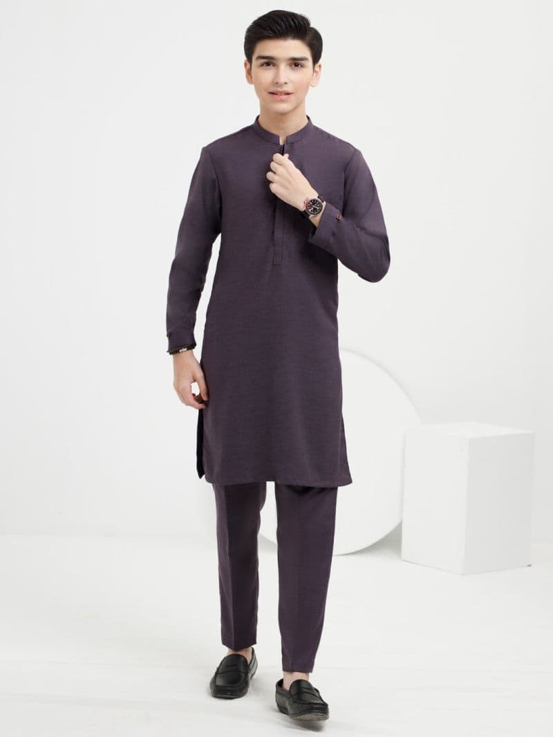 Dark Purple Blended Kurta Trouser thumbnail