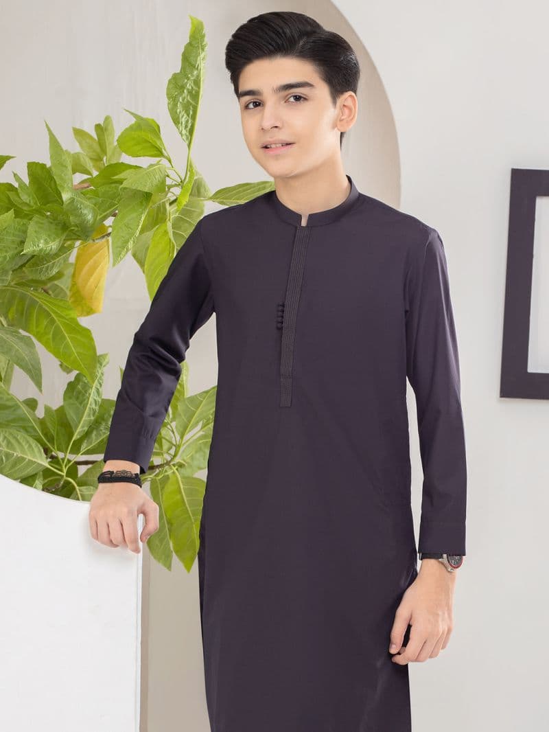 Dark Purple Blended Kurta Trouser thumbnail