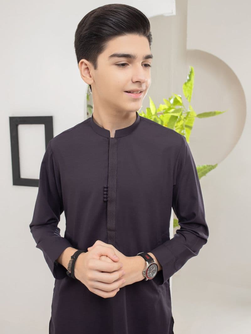Dark Purple Blended Kurta Trouser thumbnail