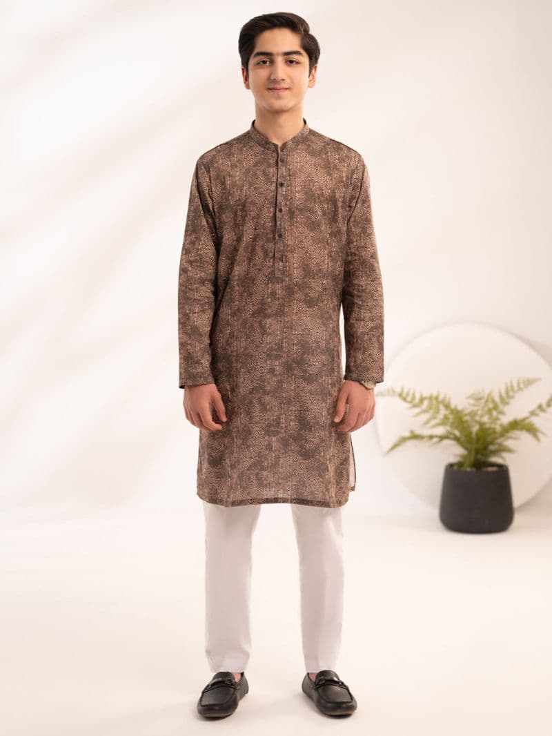 Brown Cotton Kurta thumbnail