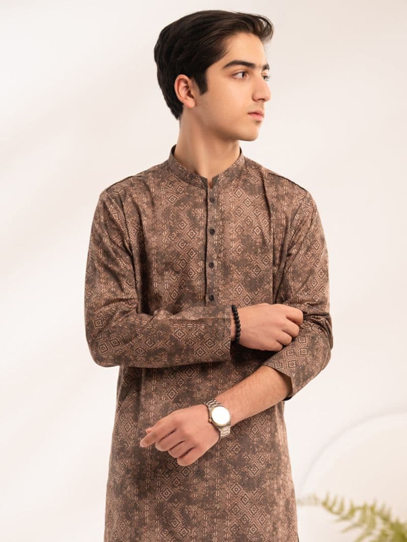 Brown Cotton Kurta thumbnail