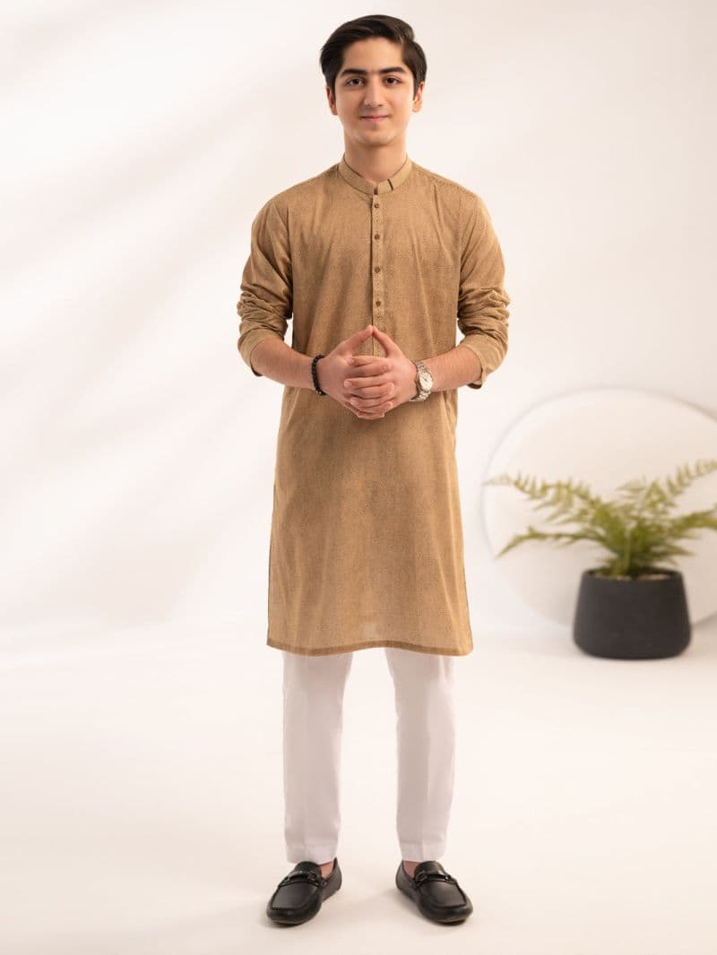Beige Cotton Kurta thumbnail