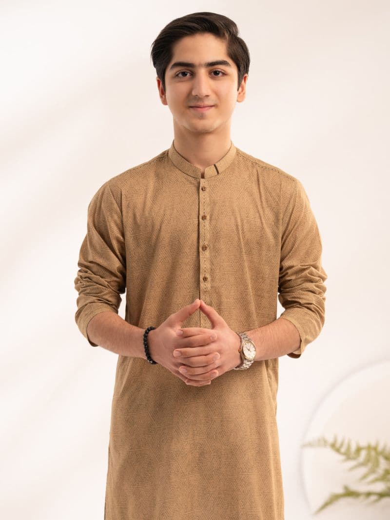 Beige Cotton Kurta thumbnail