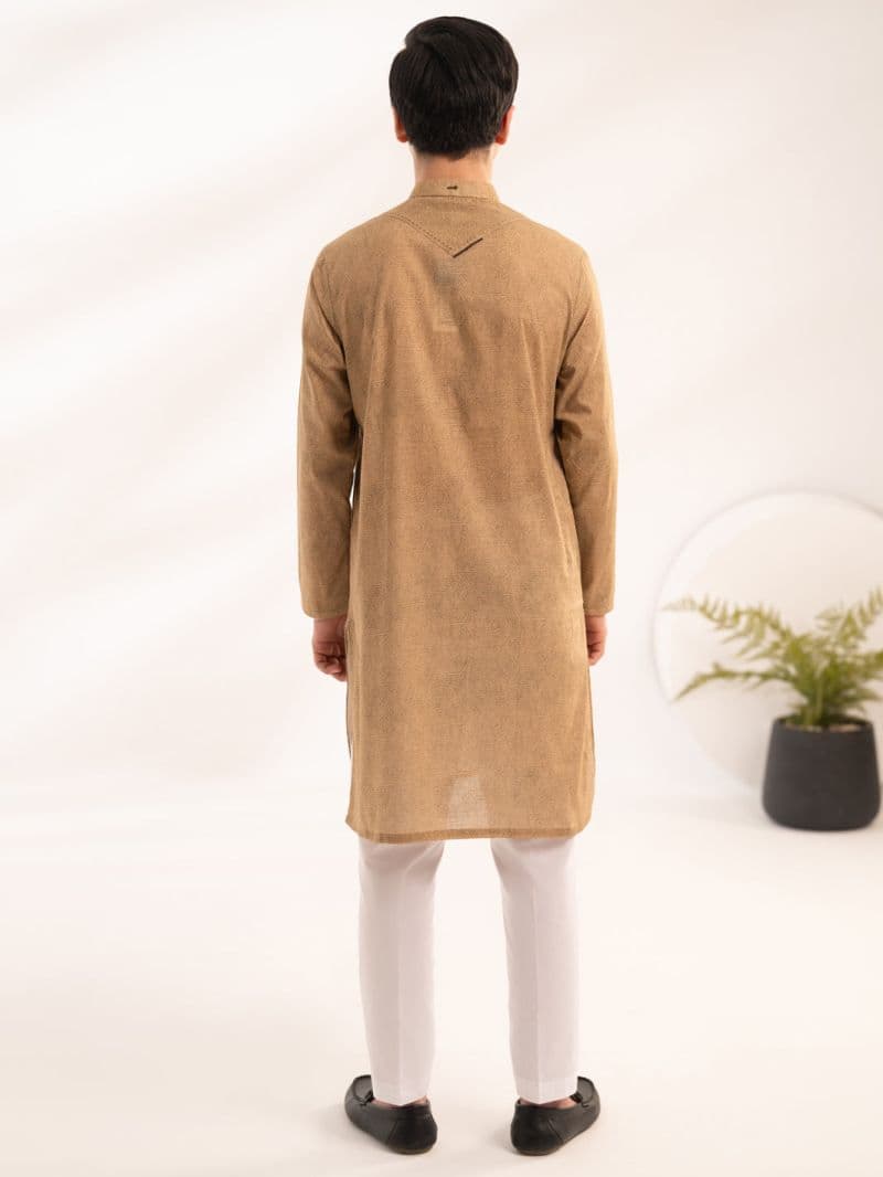 Beige Cotton Kurta thumbnail