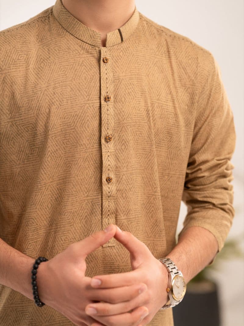 Beige Cotton Kurta thumbnail