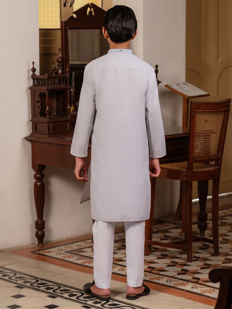 Light Blue Blended Kurta thumbnail