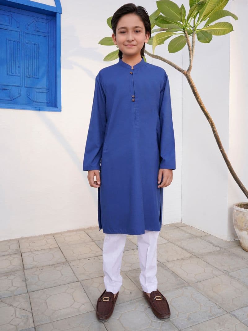Blue Blended Kurta thumbnail