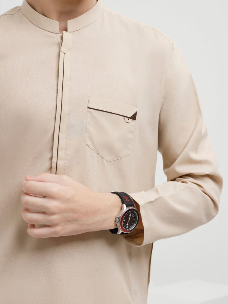 Beige Blended Kurta thumbnail