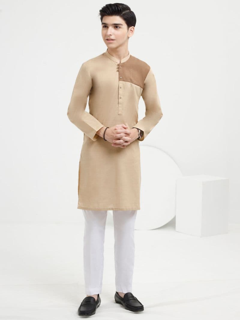 Beige Cotton Kurta thumbnail