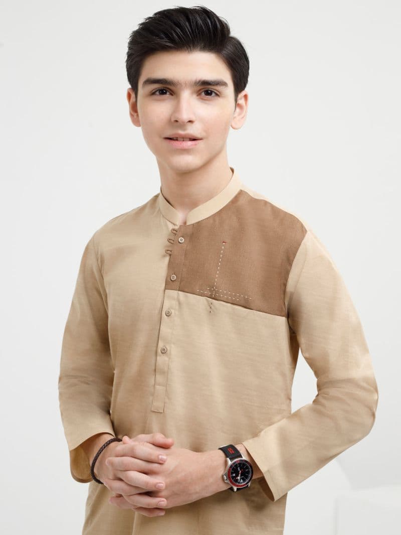 Beige Cotton Kurta thumbnail