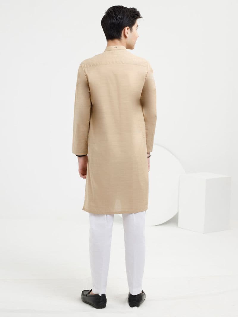 Beige Cotton Kurta thumbnail