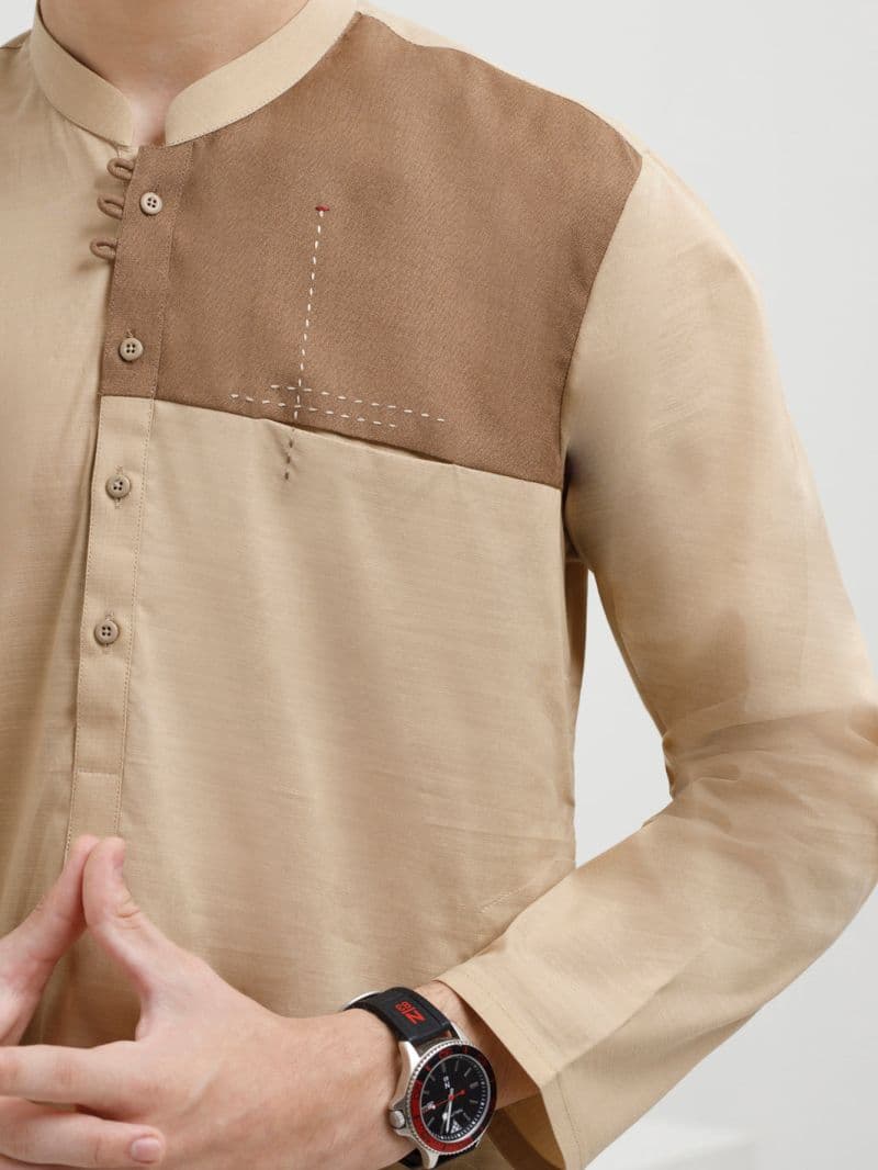 Beige Cotton Kurta thumbnail