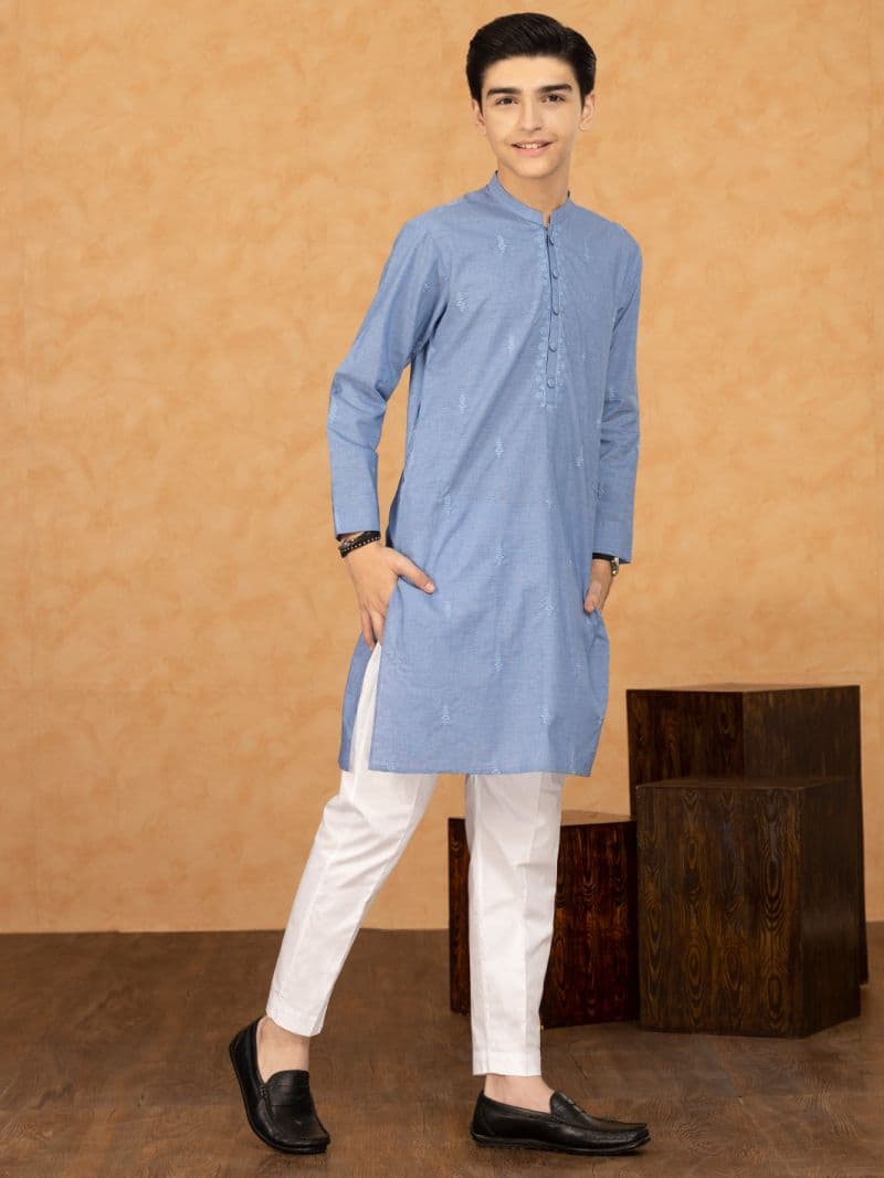 Blue Blended Kurta thumbnail